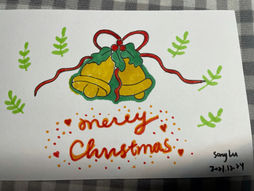 圣诞节贺卡手绘马克笔