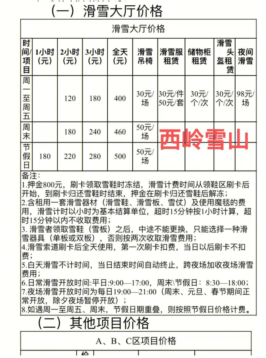 西岭雪山滑雪场季卡图片