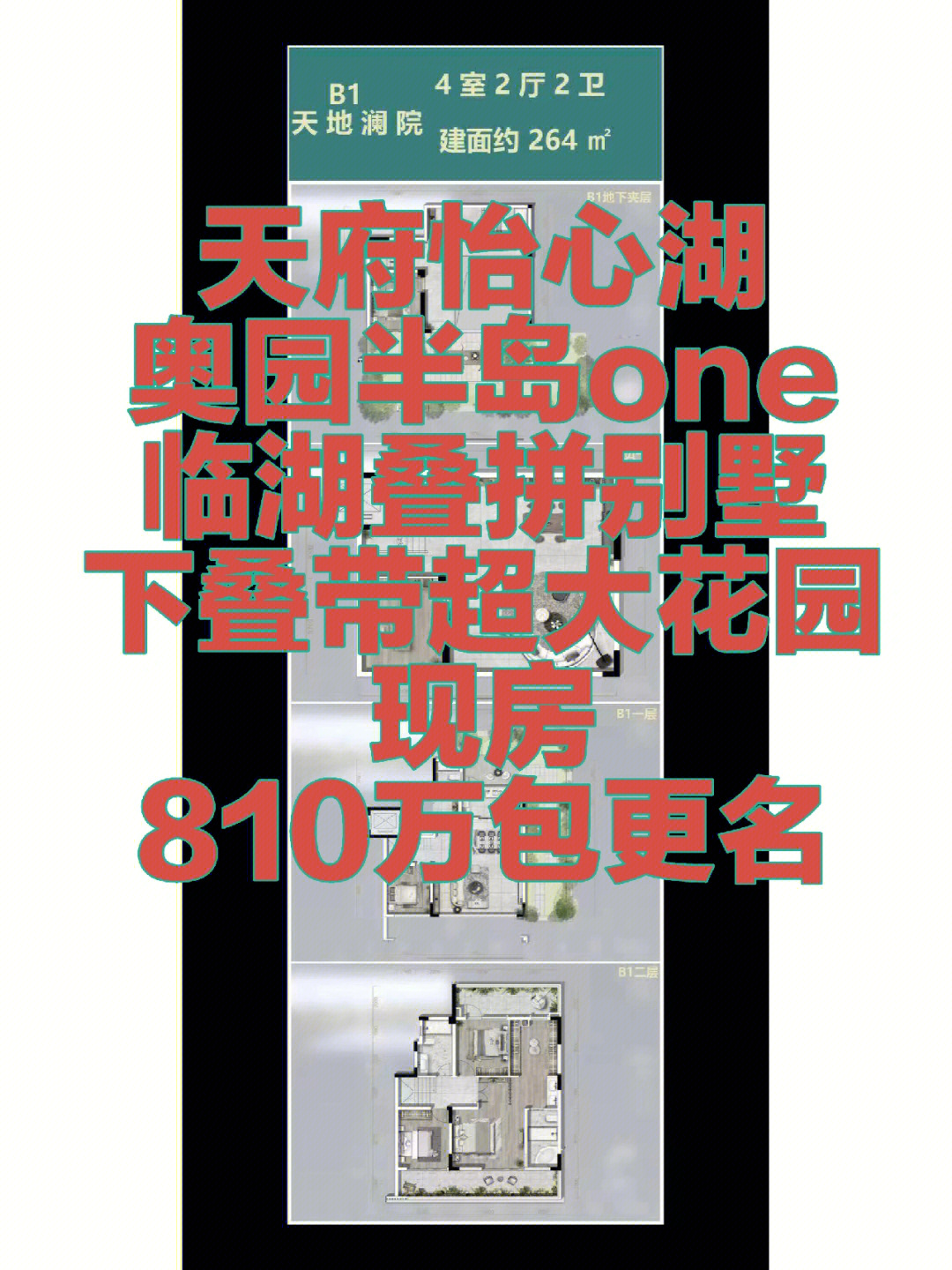 天府怡心湖奥园半岛one叠拼叠墅下叠810万