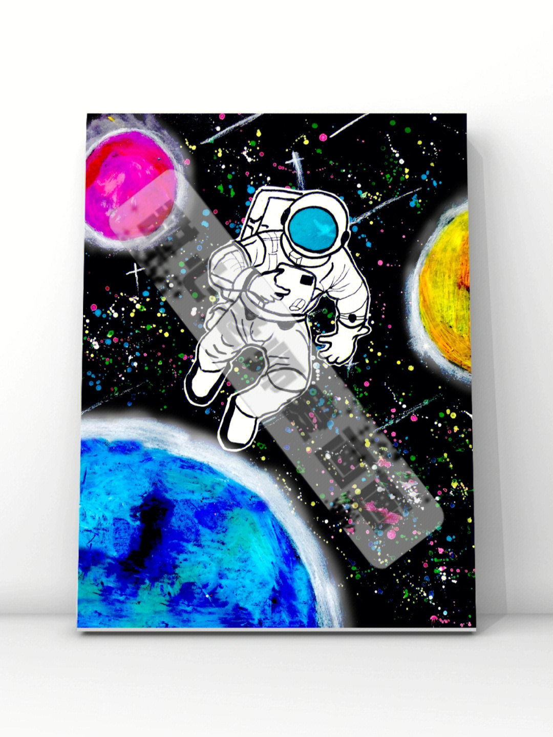 太空人涂色彩色图片