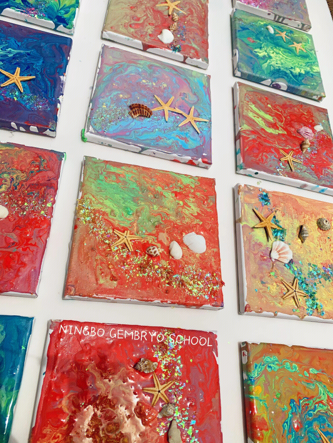 宁波金宝幼儿园流动的艺术流体画颜料制作