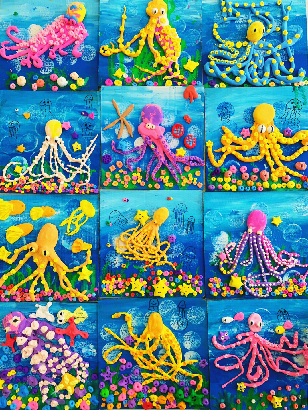 粘土手工立体章鱼中大班创意美术