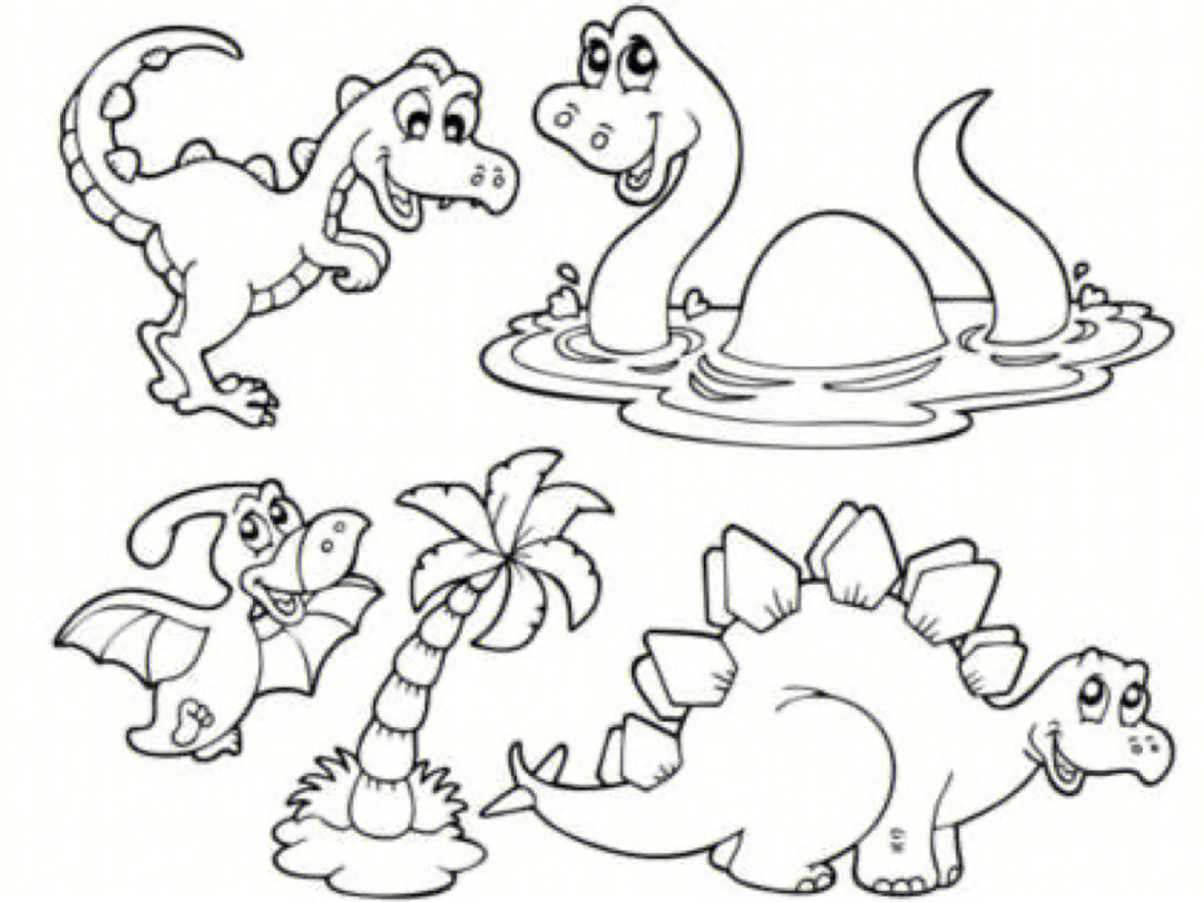 恐龙生活环境简笔画图片