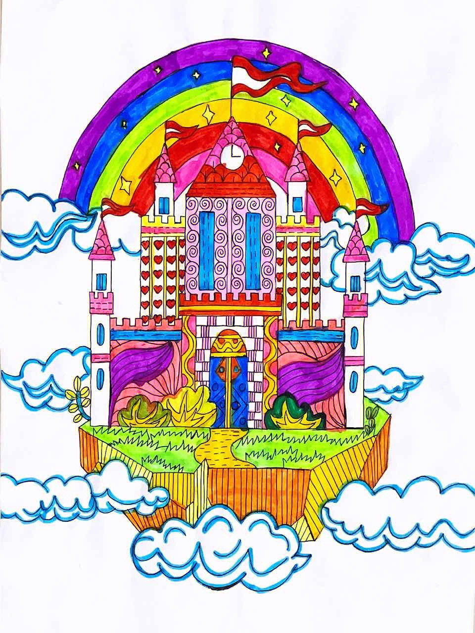 三年级美术梦幻的城堡图片