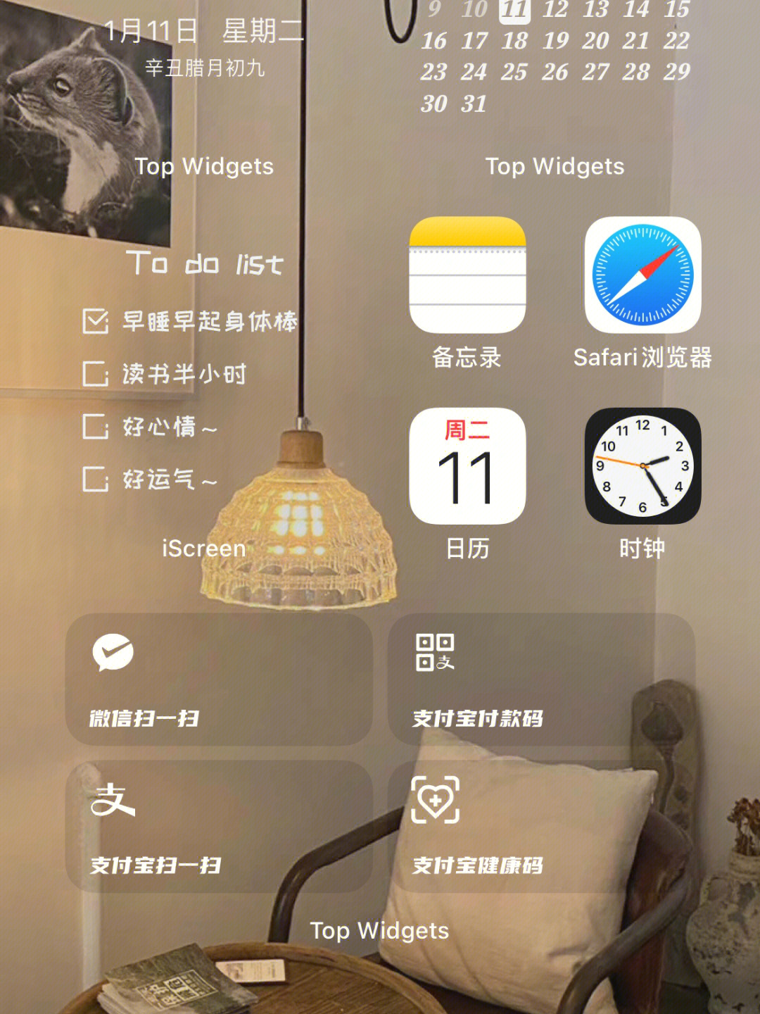 ios桌面整理透明组件桌面整理交作业