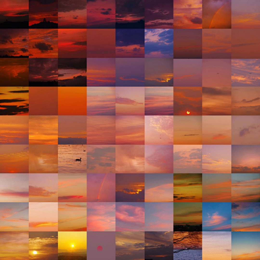 夕阳的颜色变化过程图片