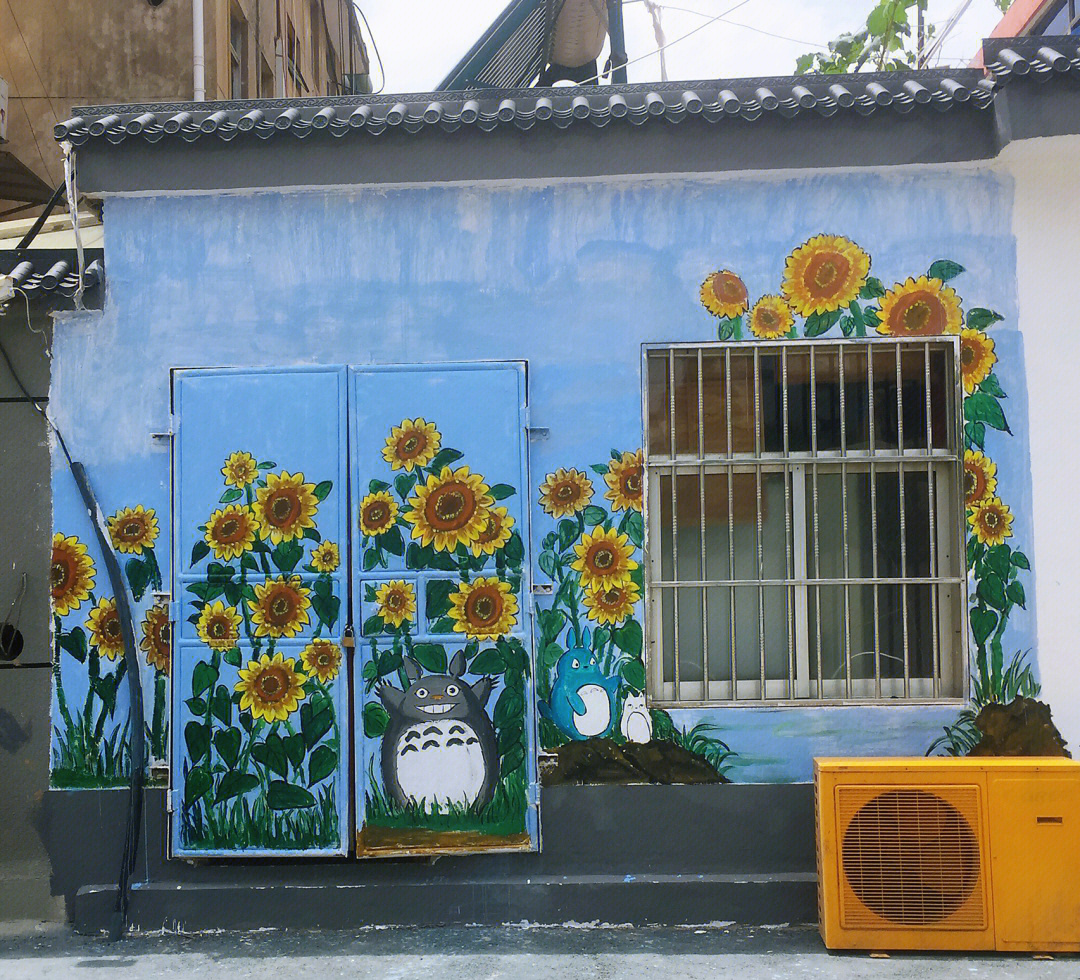 墙绘篇向日葵只想看到一年四季的向日葵