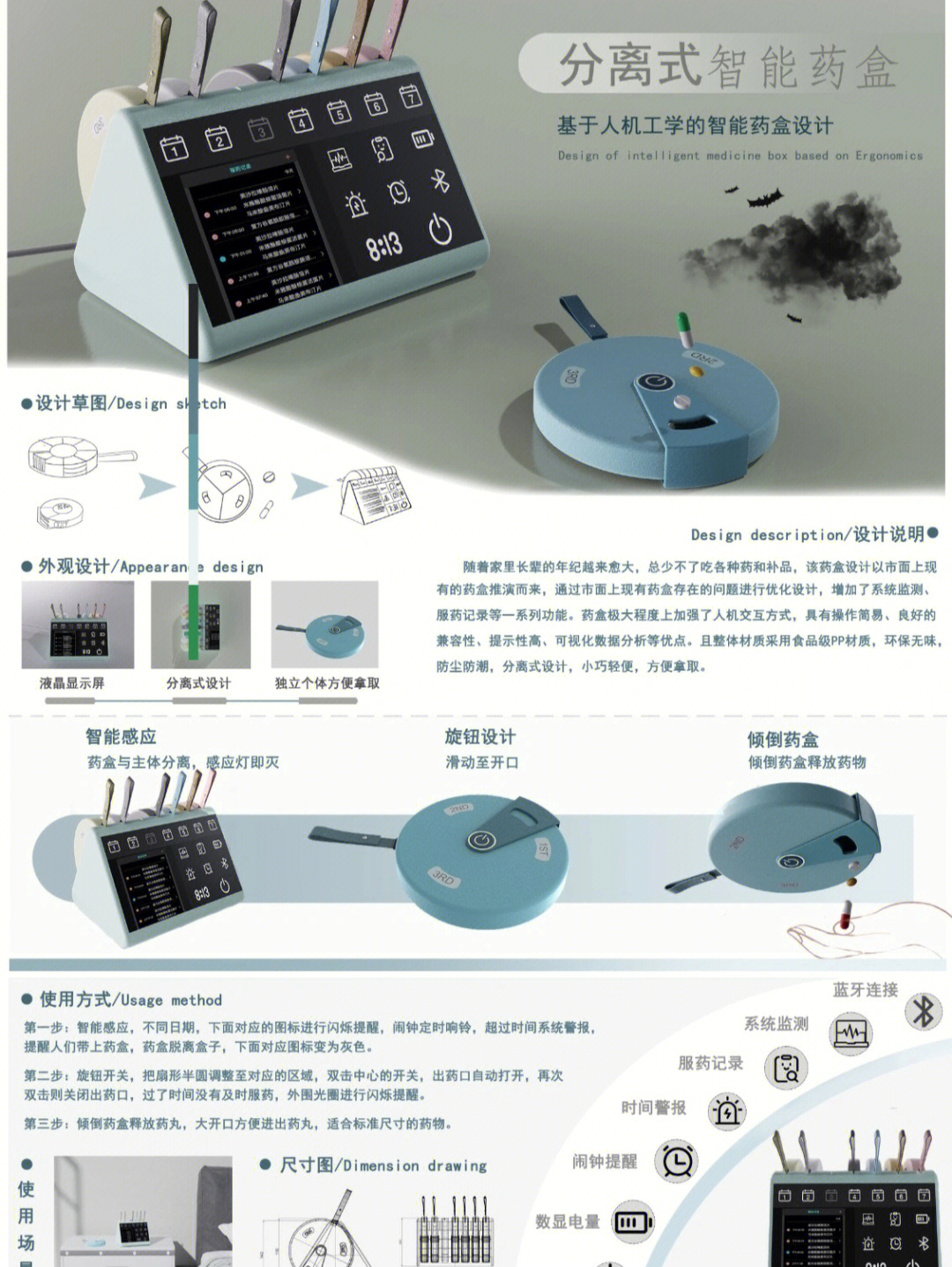 老人智能药盒设计方案图片