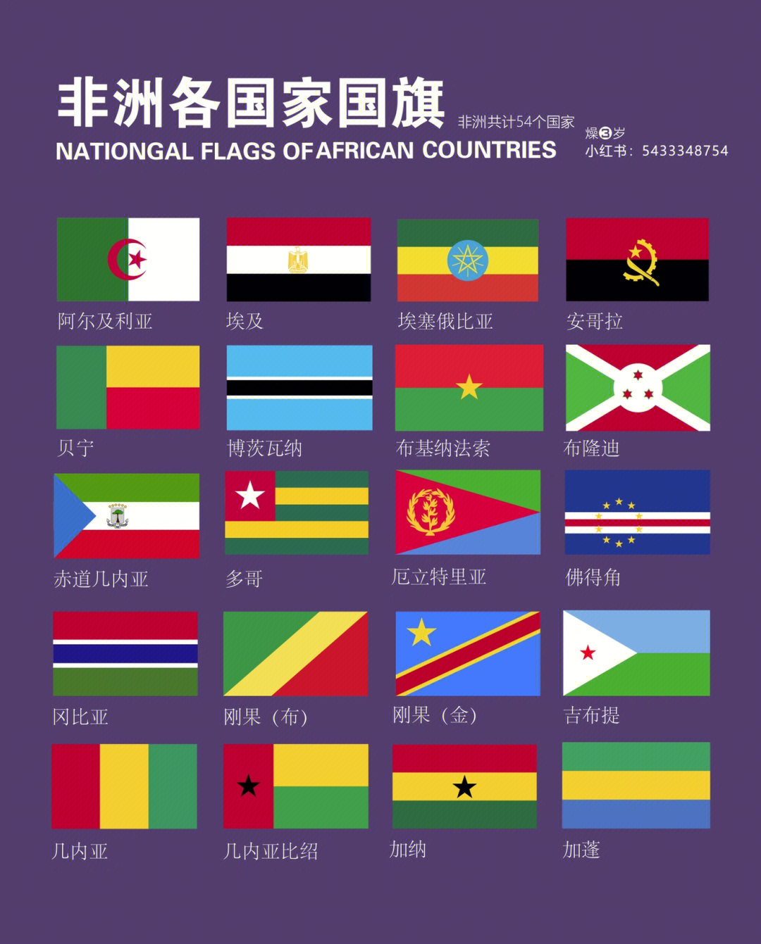 各个国家的国旗 中文图片