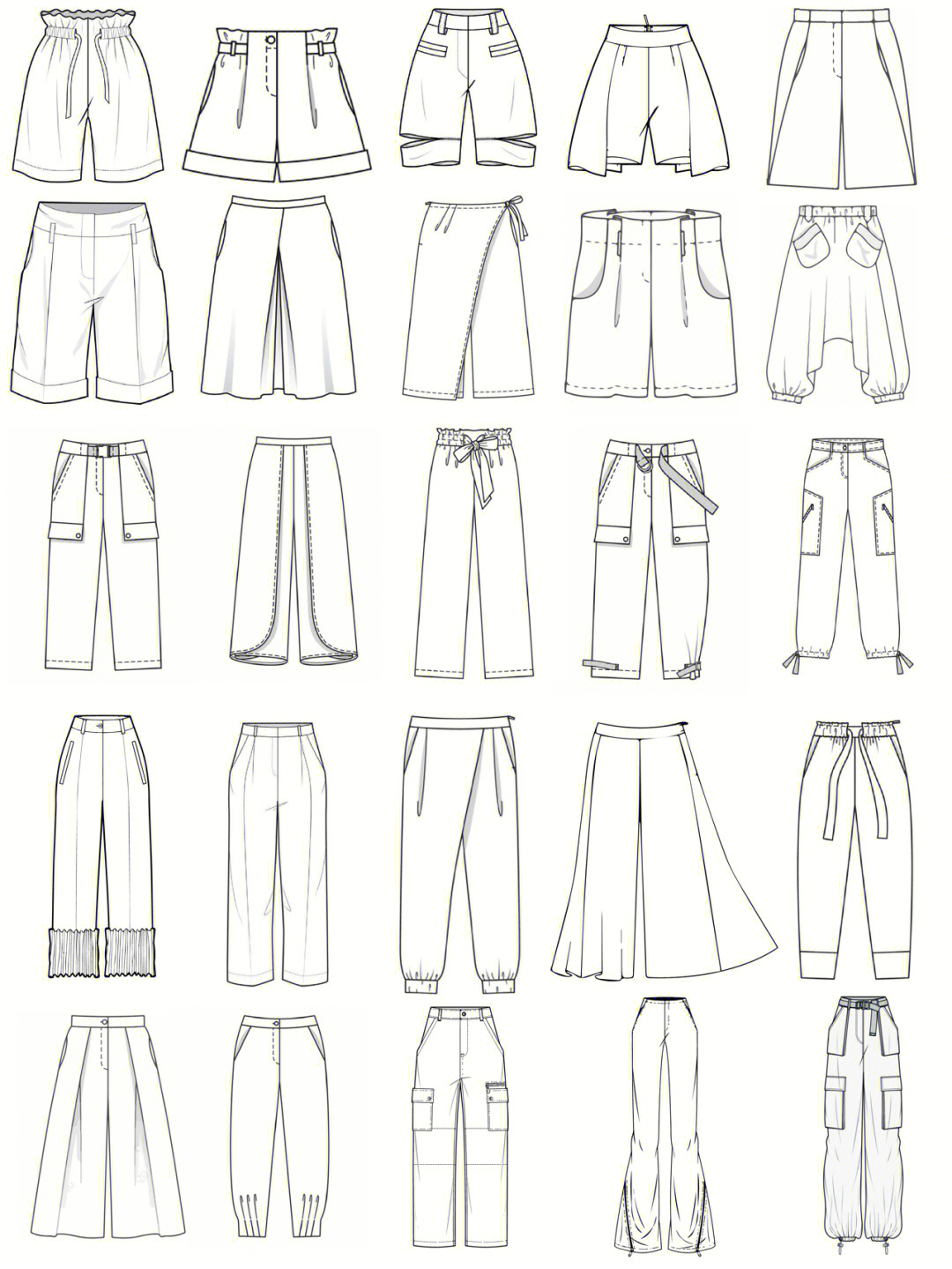 服装设计考研必备素材7825种裤子款式图