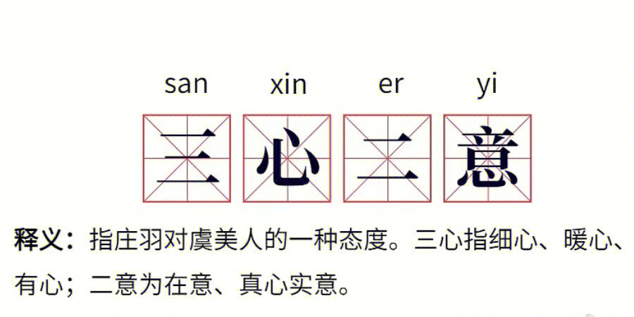 三心二意的意思图片