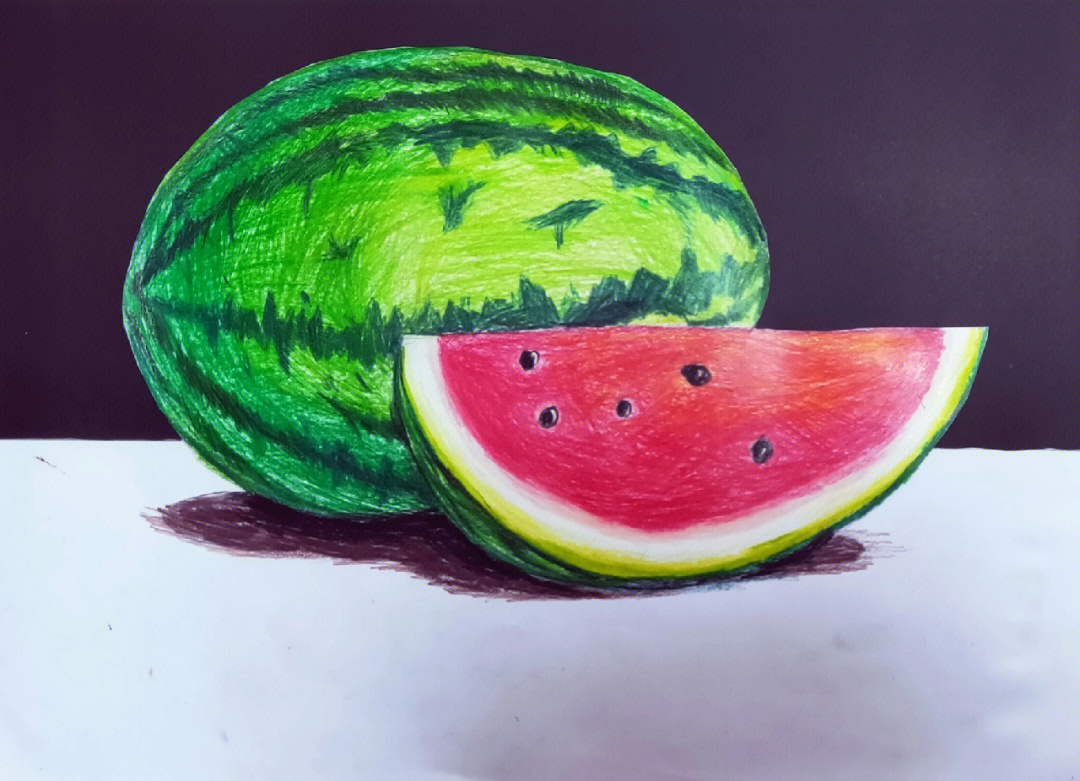 彩铅素描西瓜的画法图片