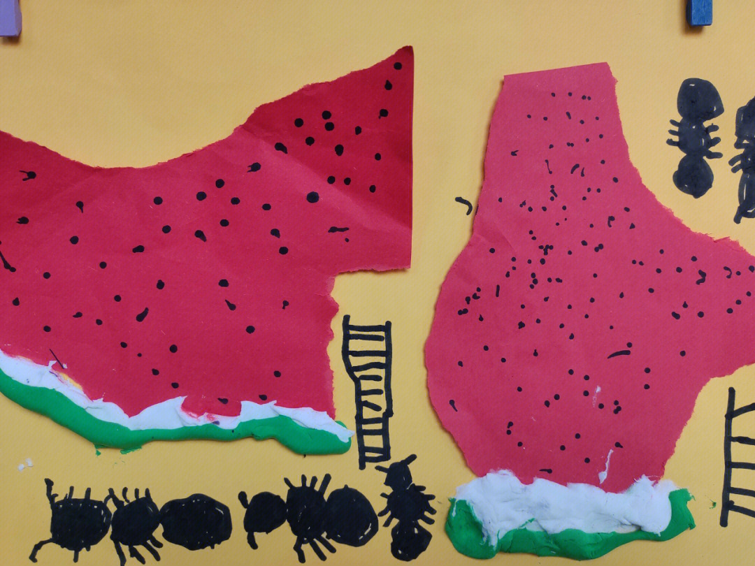 蚂蚁和西瓜绘画教案图片