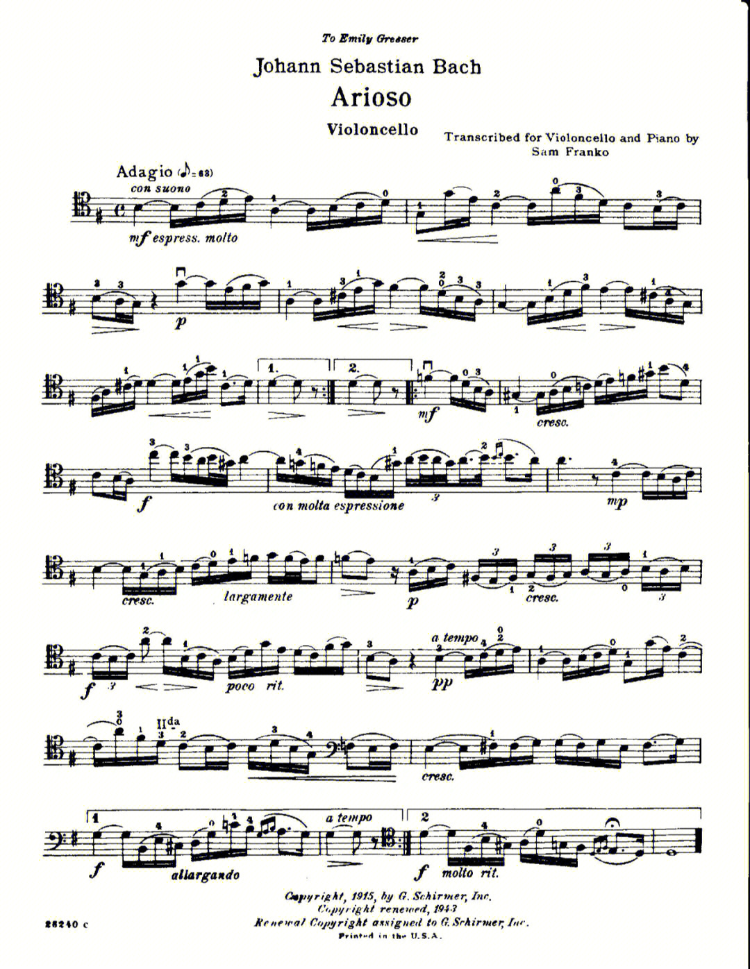 巴赫g大调小提琴曲谱图片