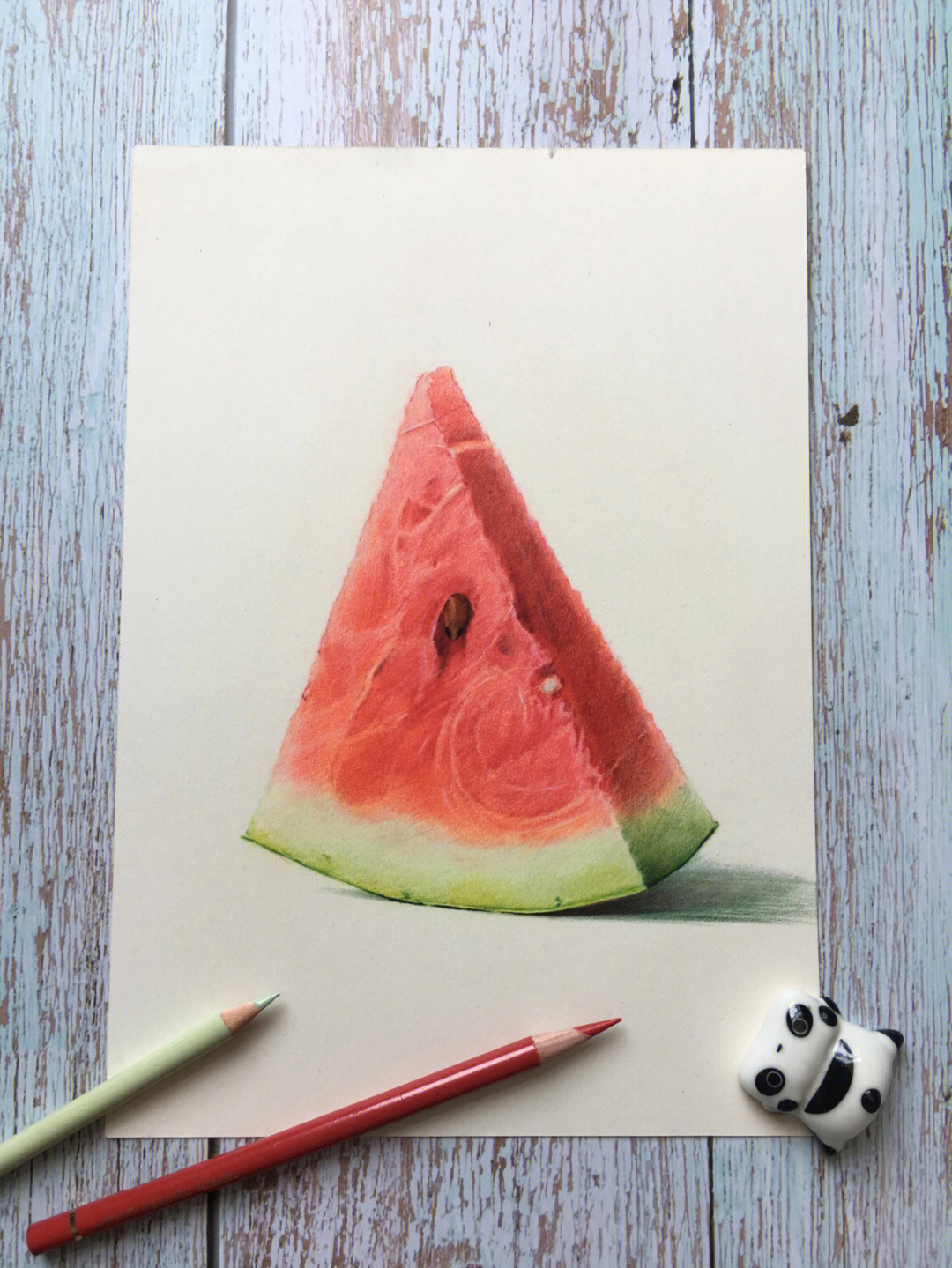 彩铅西瓜的画法步骤图片