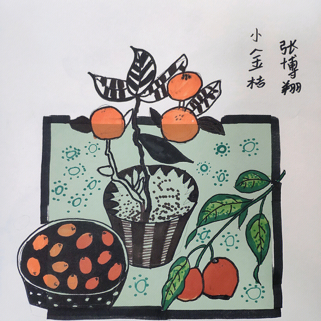 线描画小金橘