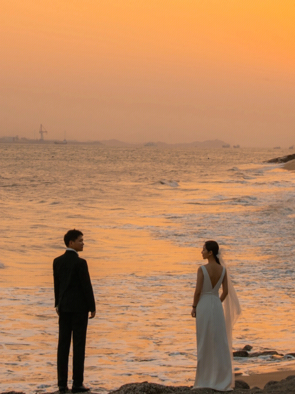 黄昏的奔赴最浪漫满满心动的海景婚纱照