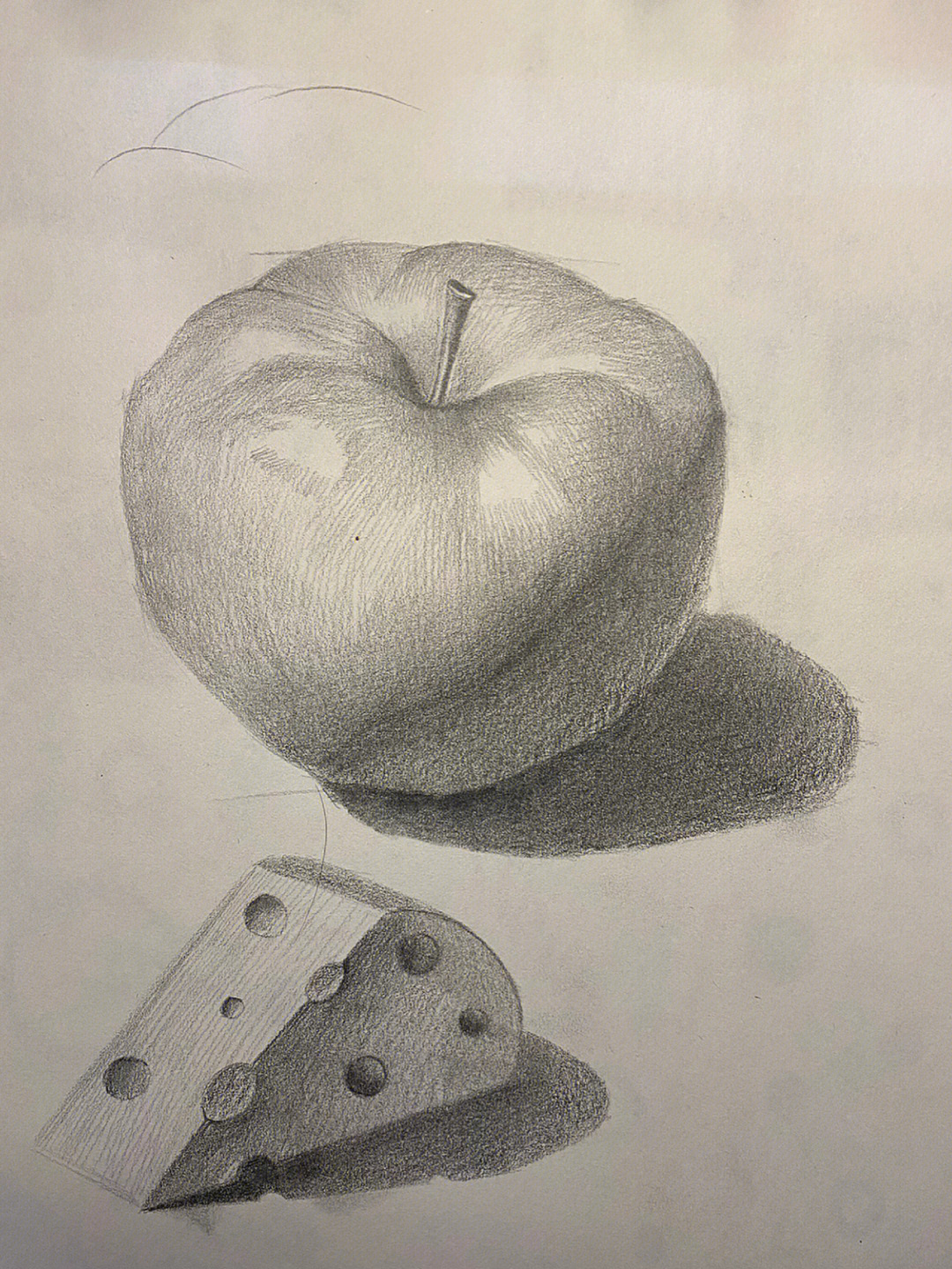 单体素描苹果
