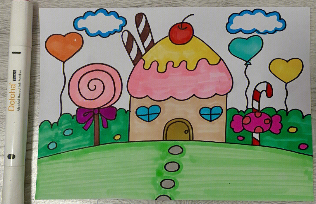 糖果屋怎么画简单图片