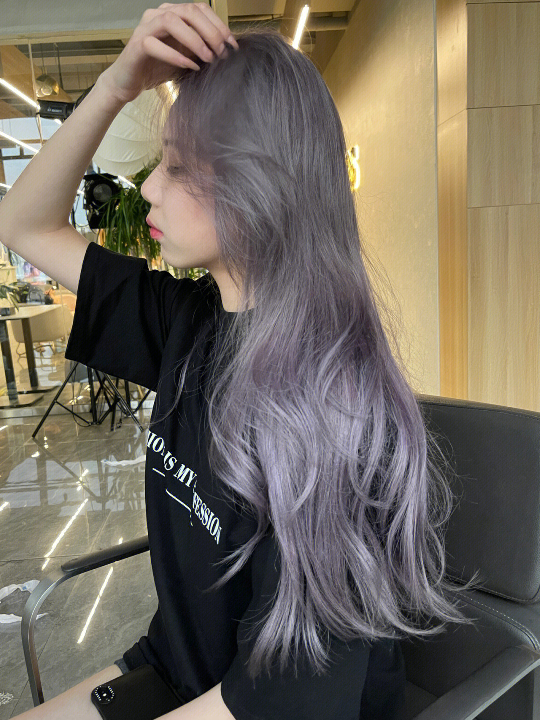 迷迭紫灰头发图片图片