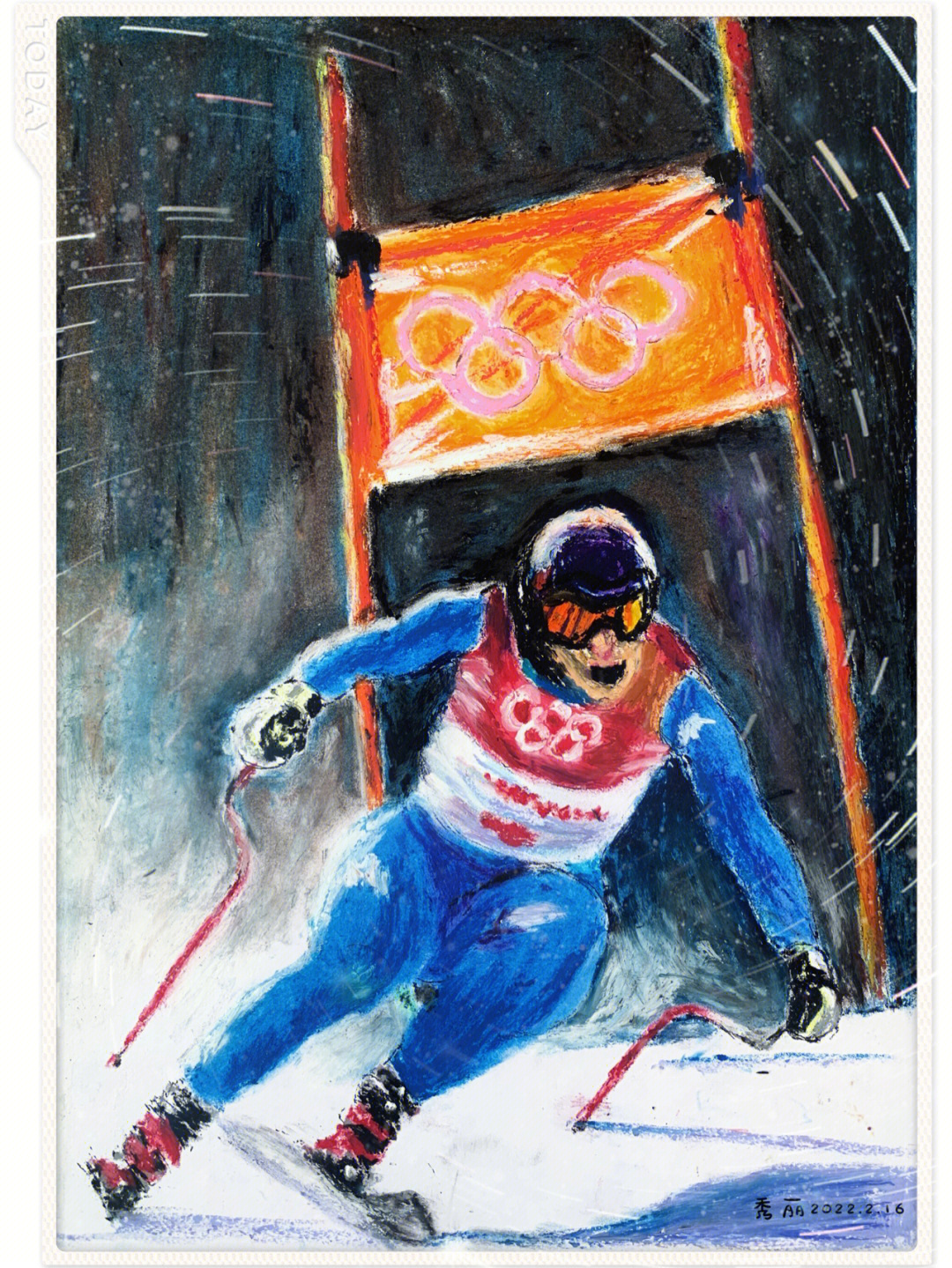 奥运会油画图片