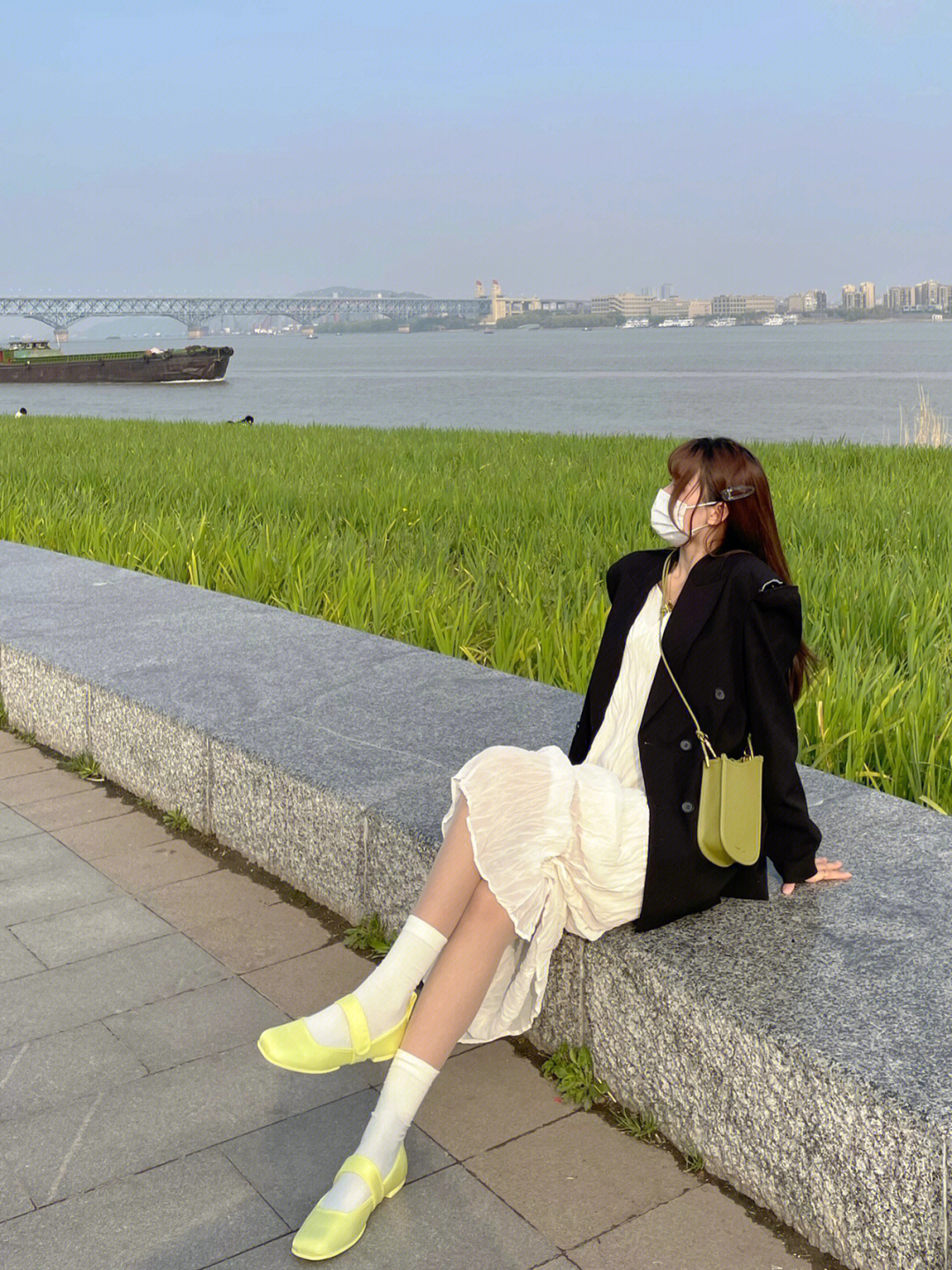 西装外套真的超级韩系小姐姐有没有9615绿色系包包77鞋子同色系
