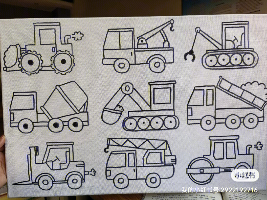 男孩子喜欢的工程车简笔画