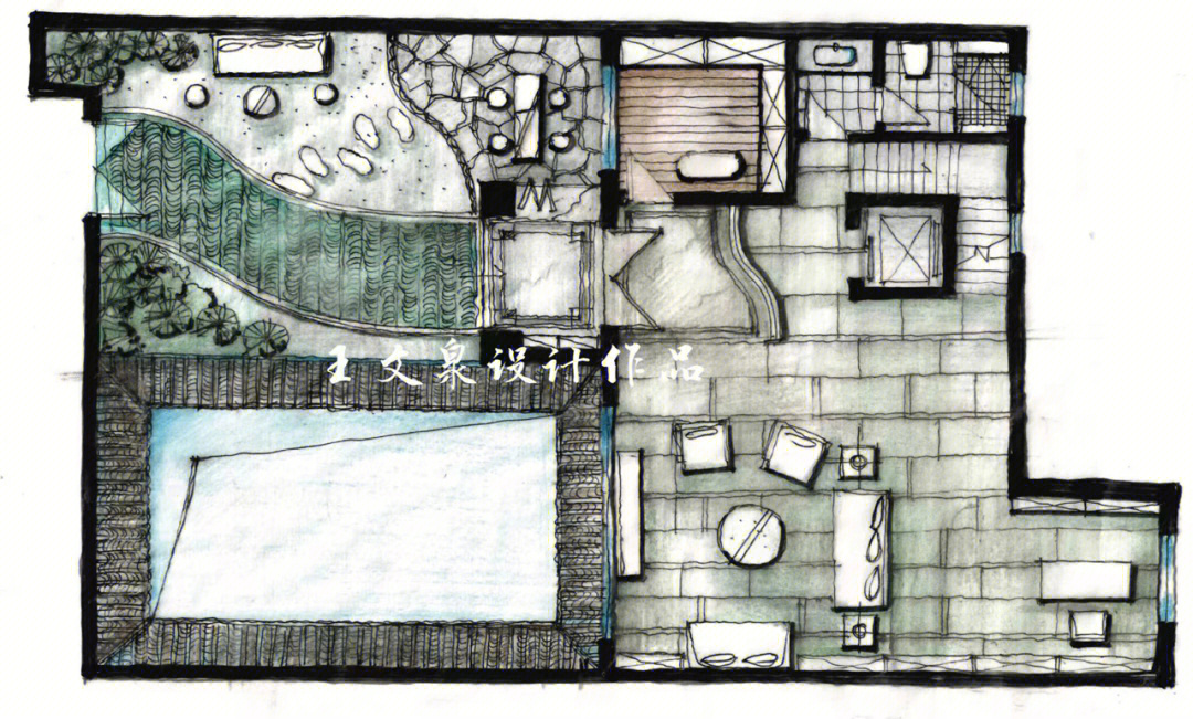 罗伯茨住宅平面图手绘图片