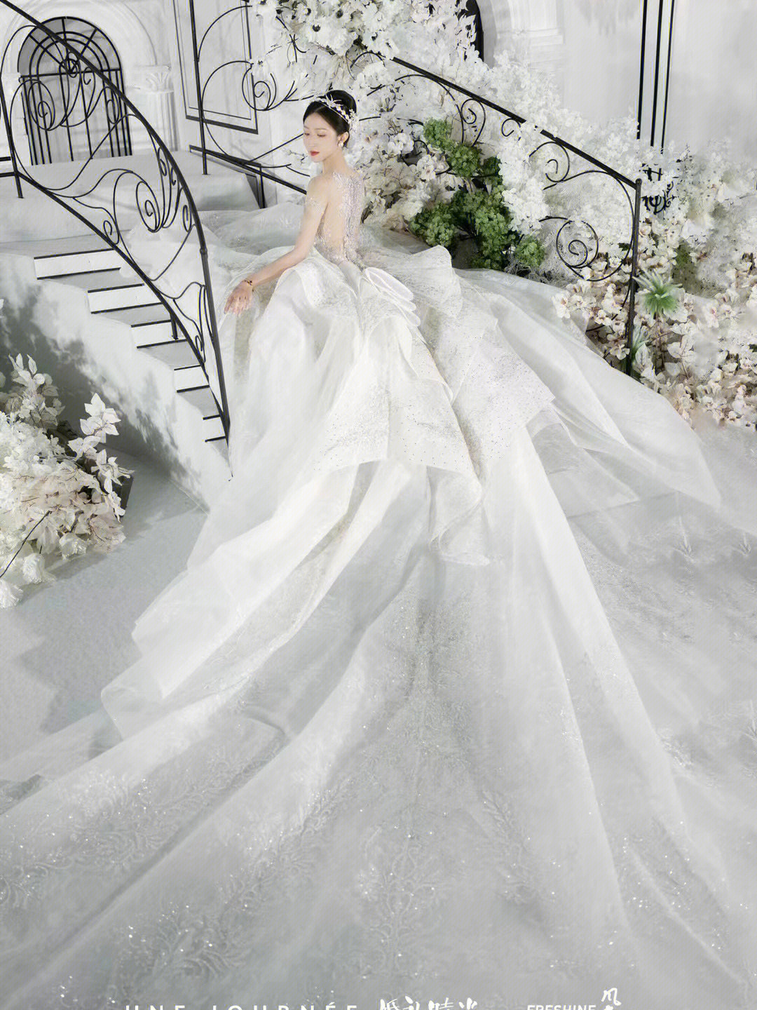 耀月银白婚纱图片图片