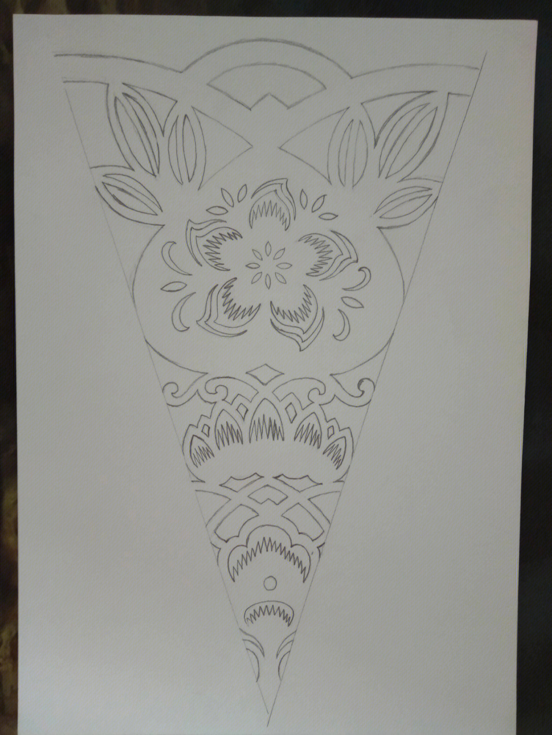 六折团花画法纹样图片