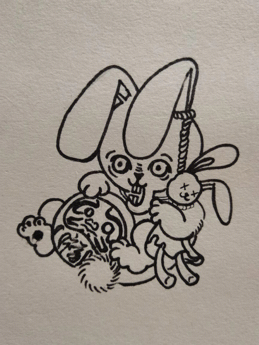 兔纹身手稿