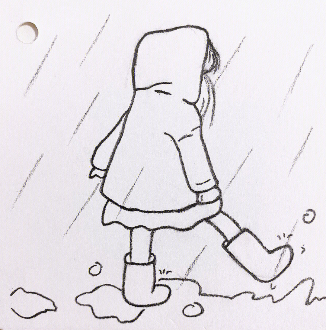 雨中人的简笔画大全图片