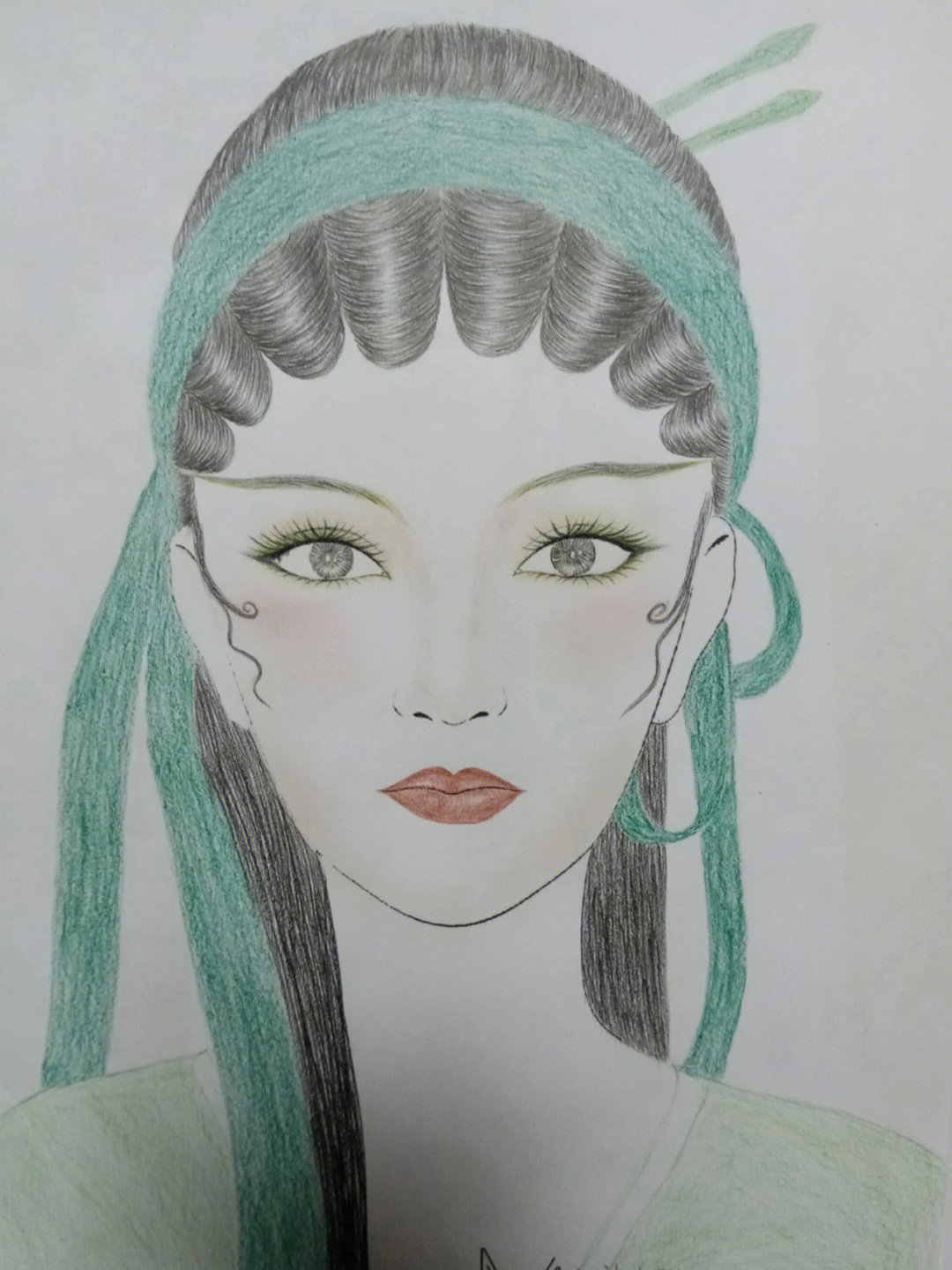 彩铅美人图