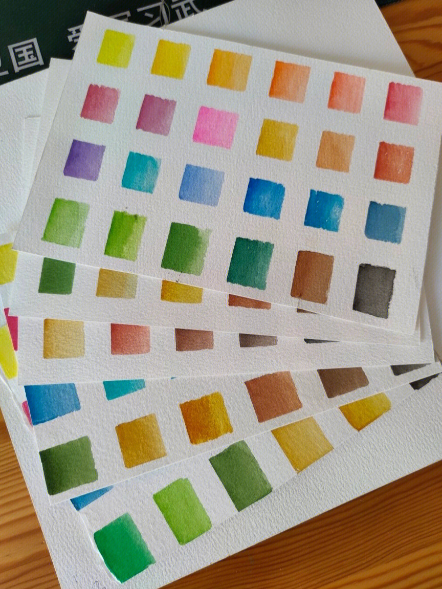 42色水粉颜料排序色卡图片