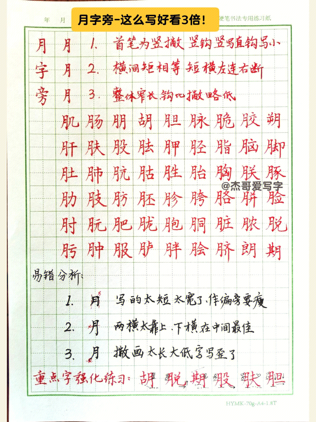 月字旁的字身体图片