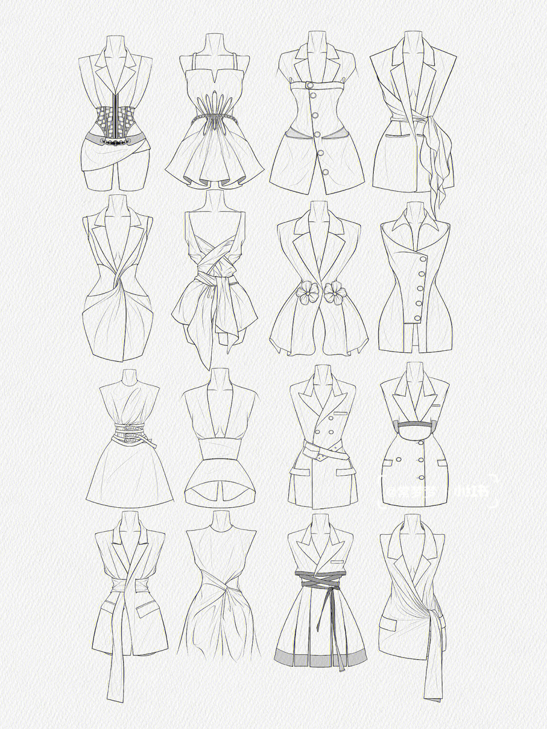 服装腰部设计分类图片