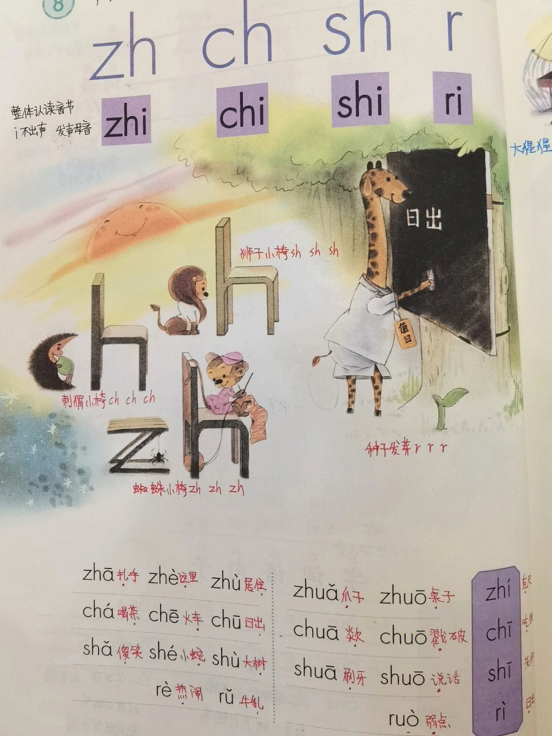 一年级语文汉语拼音zhichishiri