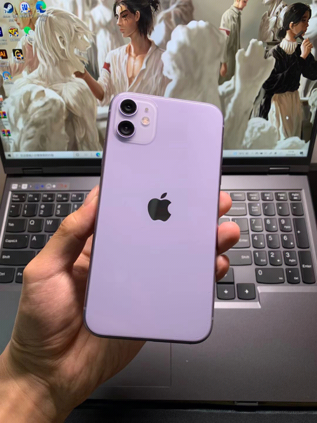 iphone11紫色碎屏图片图片