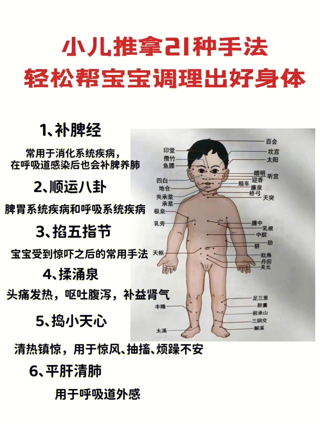 小儿推拿21种手法轻松帮宝宝调理出好身体