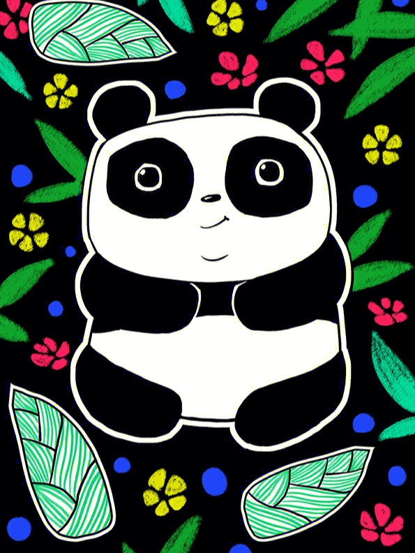 美术绘画大全熊猫图片
