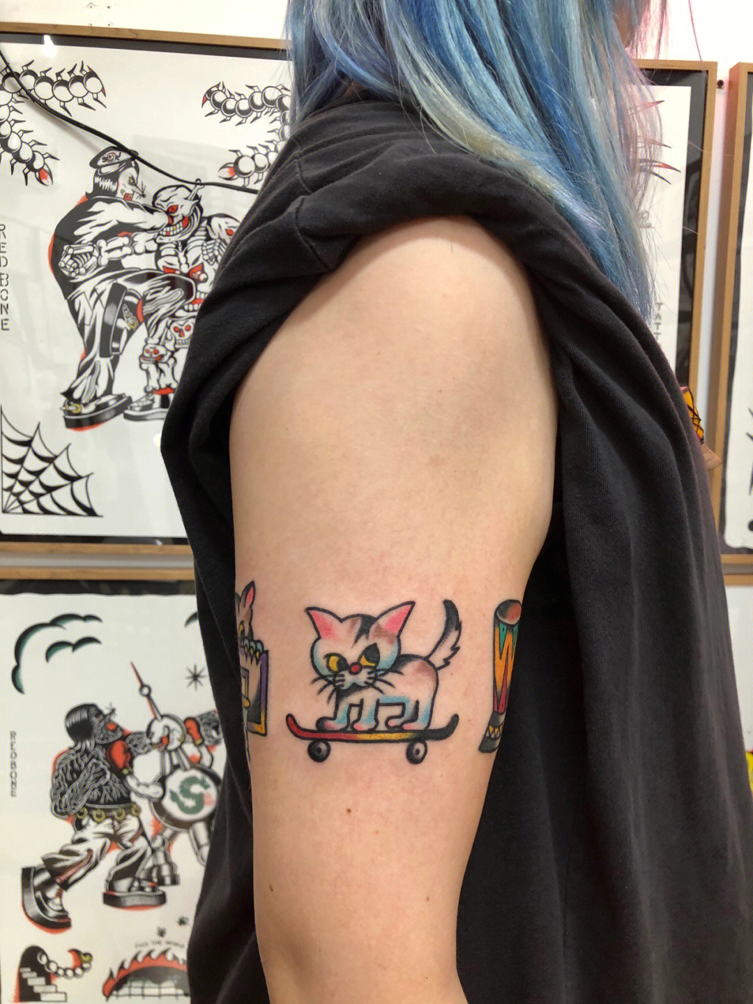 猫组合redbonetattoo上海纹身