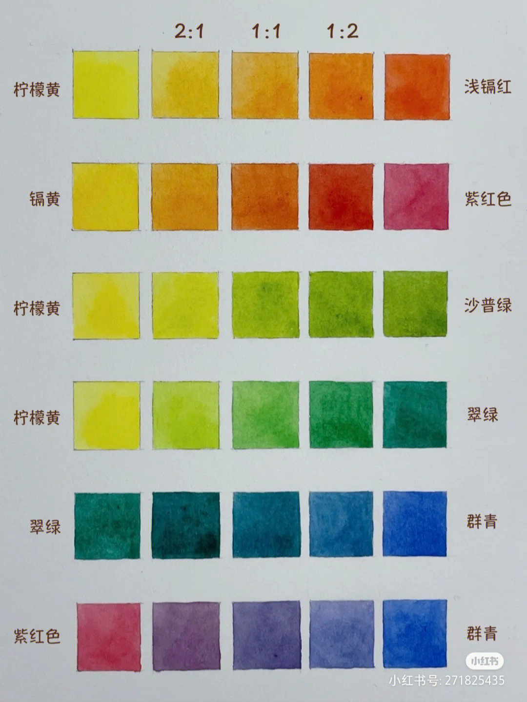 水粉36色颜料色卡图片