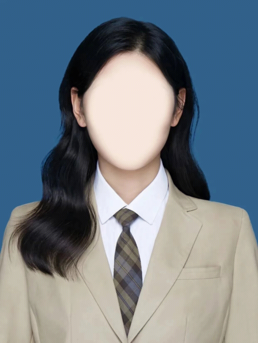 韩国证件照模板女无脸图片