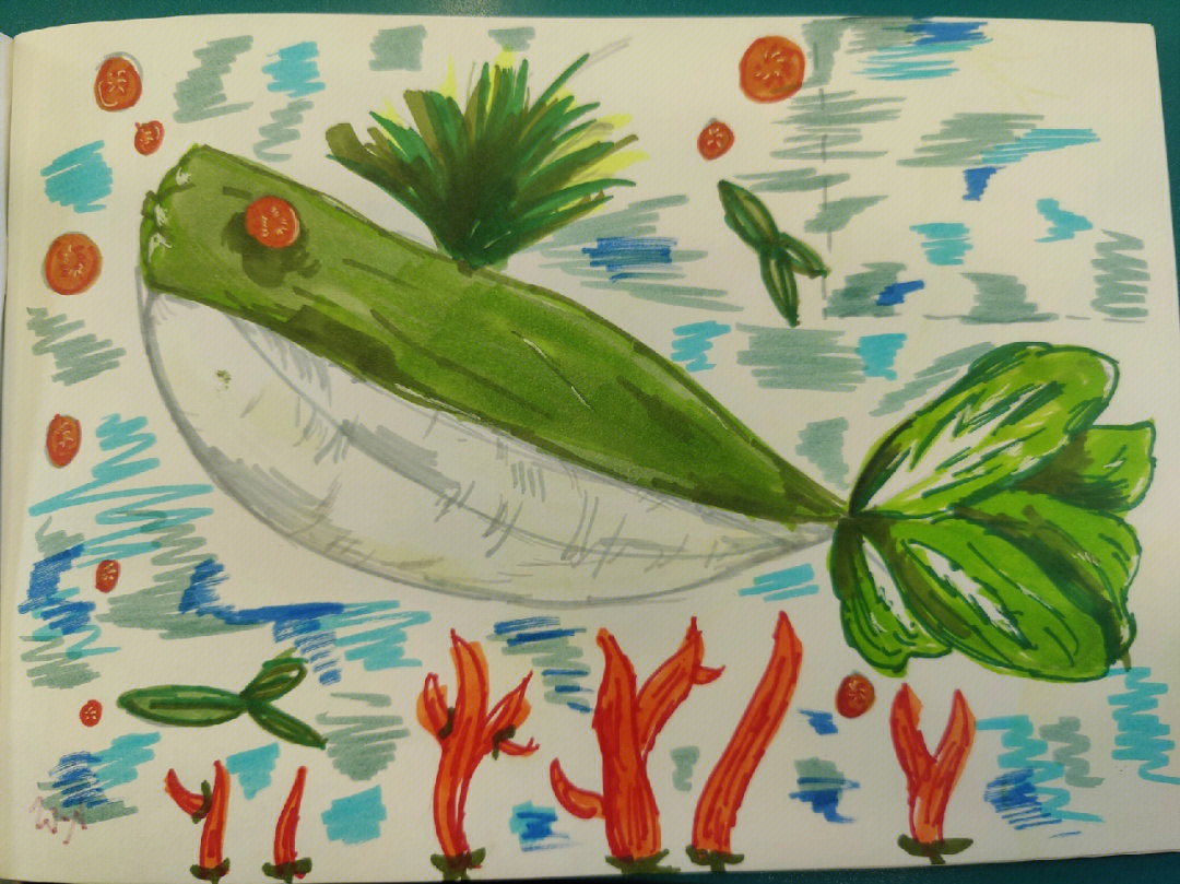 蔬菜的联想美术作业图片