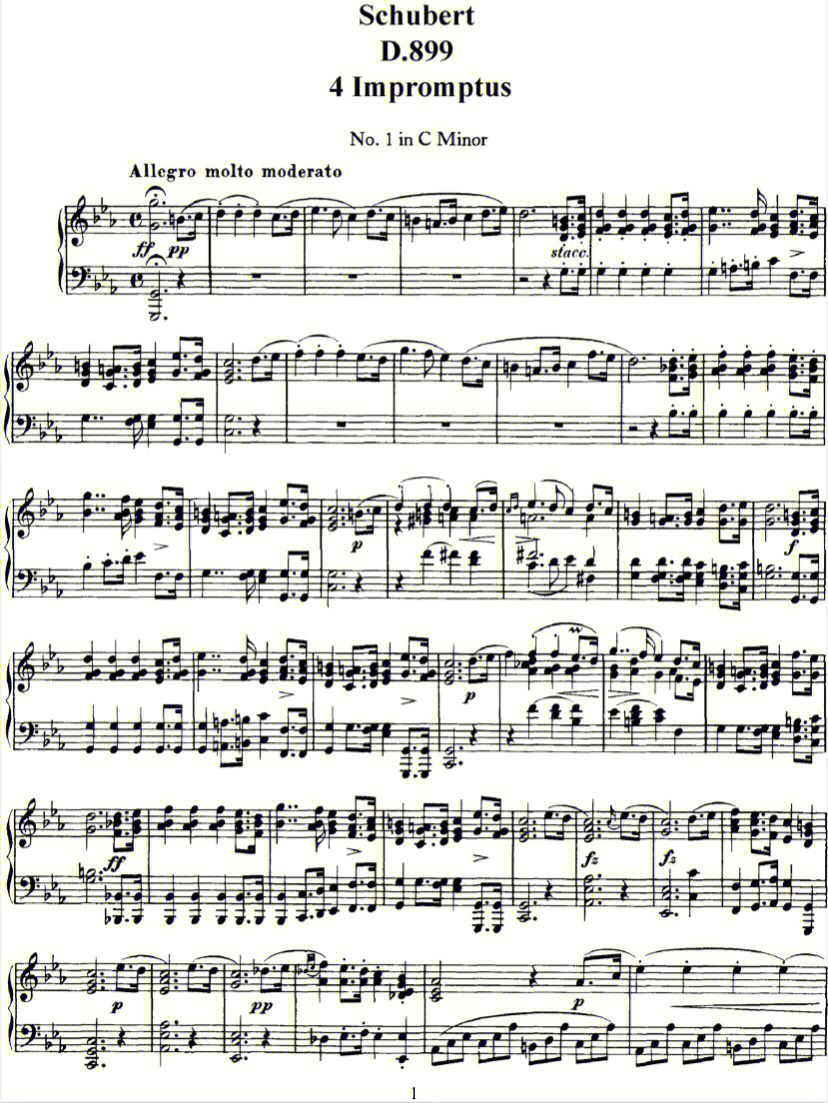舒伯特写有8首即兴曲,其中op90和op142各四首,作于1827年