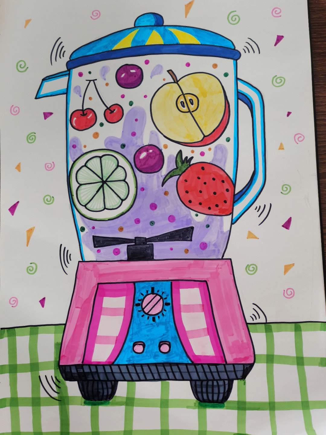 榨汁机手绘效果图图片