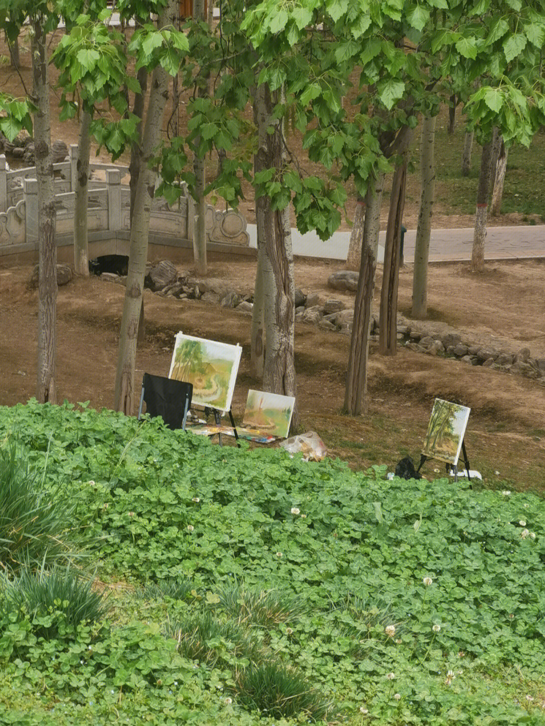 校园风景写生照片图片