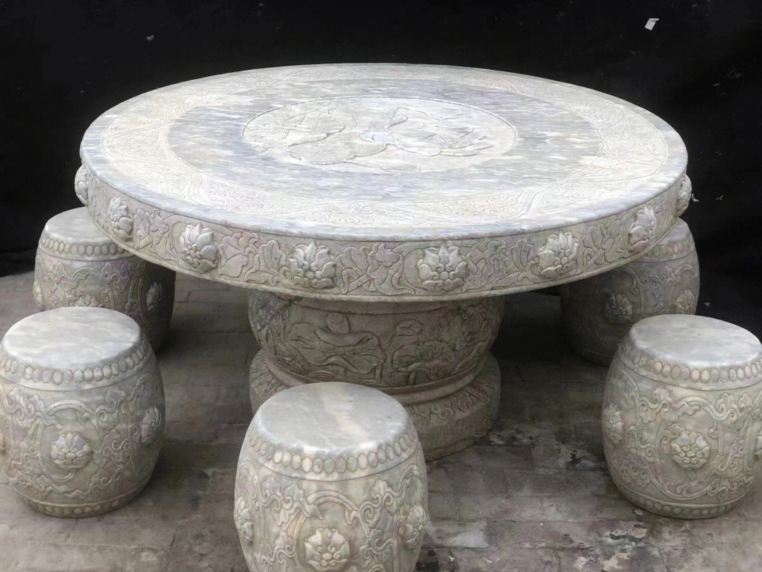 荷塘月色庭院大石桌尺寸桌面直径158