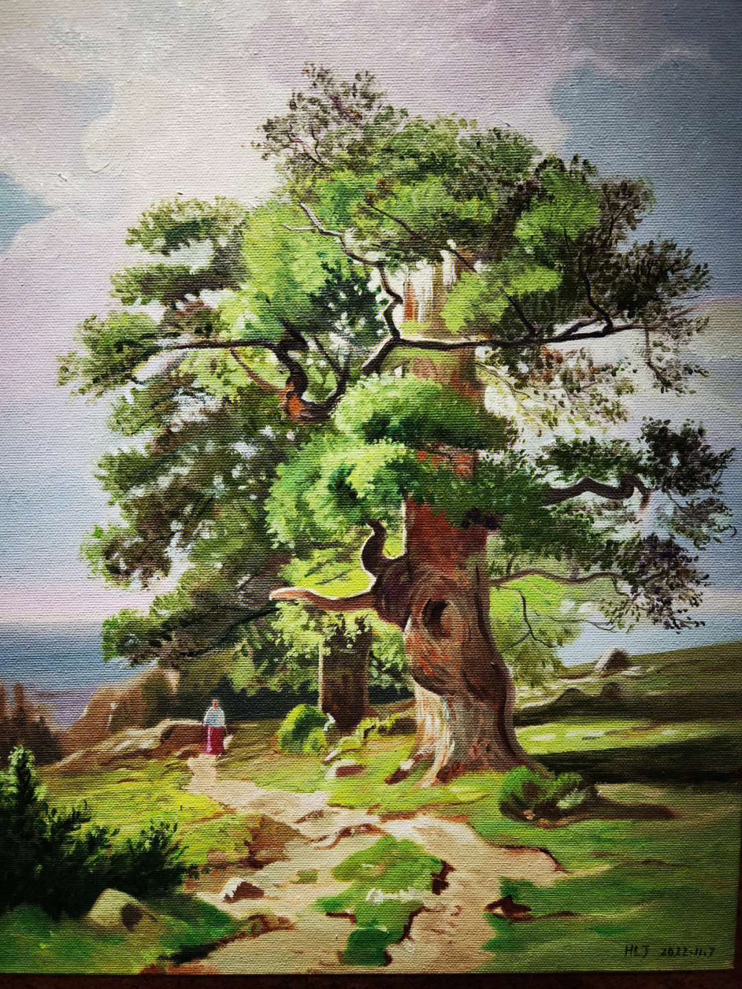 临摹希斯金的风景画栎树