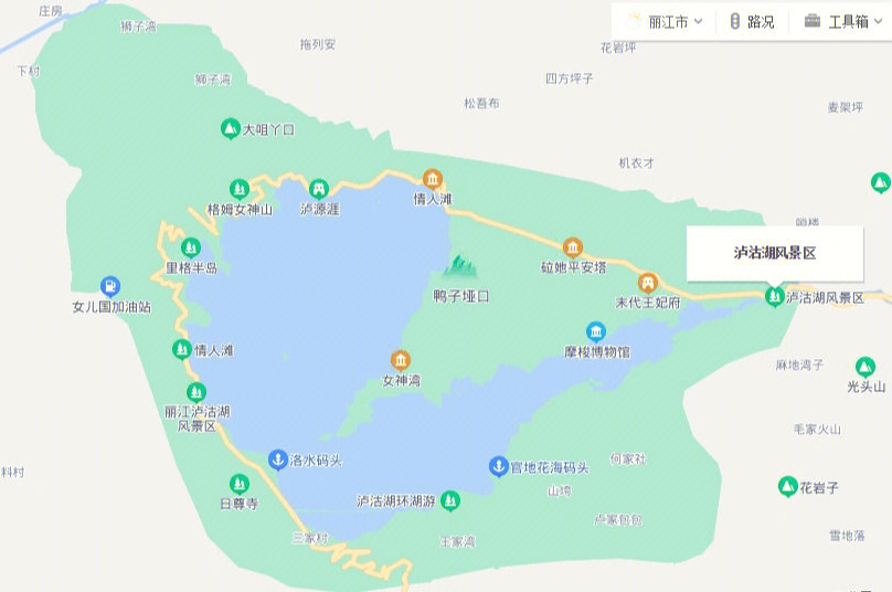 泸沽湖四川境内游玩地图